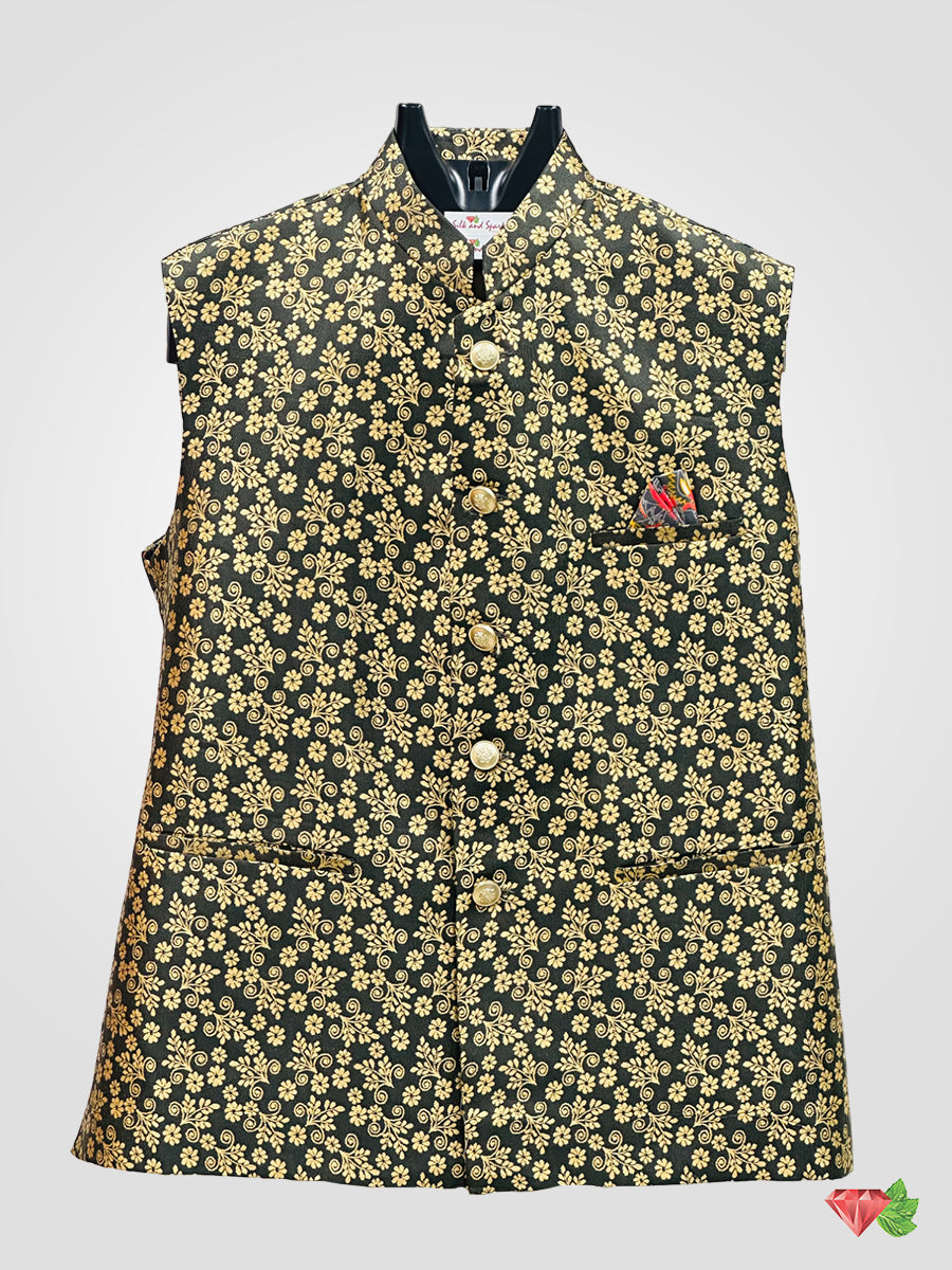 Black and Gold Bundi Nehru Jacket