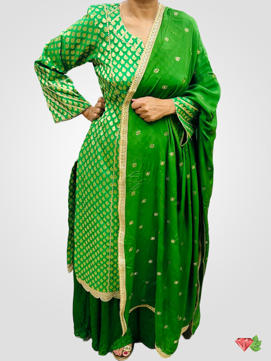 Banarsi Green Sharara Suit